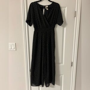 Japna Black and White Midi Jumpsuit